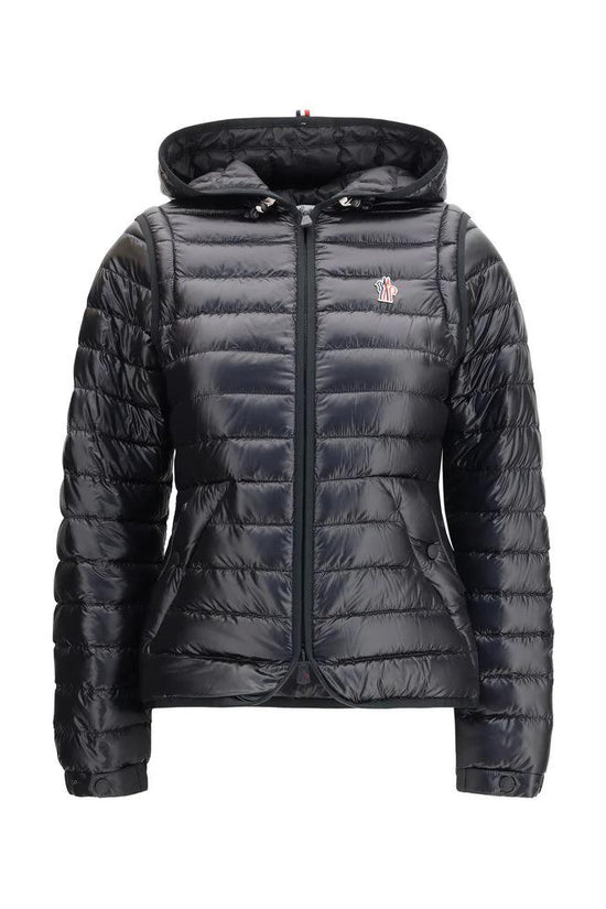 Moncler Grenoble Schwarze Polyamid-Jacke in voller Länge by Moncler Grenoble