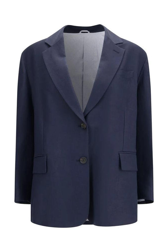 Brunello Cucinelli Cucinelli Blauer Mantel aus Viskose by Brunello Cucinelli Cucinelli
