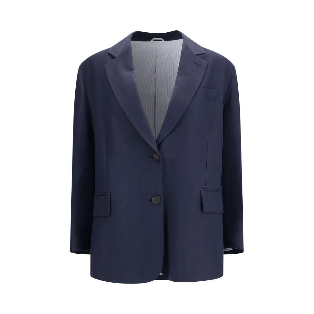 Brunello Cucinelli Cucinelli Blauer Mantel aus Viskose by Brunello Cucinelli Cucinelli