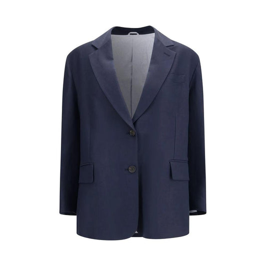 Brunello Cucinelli Cucinelli Blauer Mantel aus Viskose by Brunello Cucinelli Cucinelli