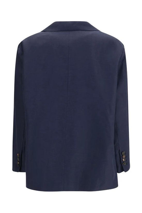 Brunello Cucinelli Blauer Mantel aus Viskose by Brunello Cucinelli