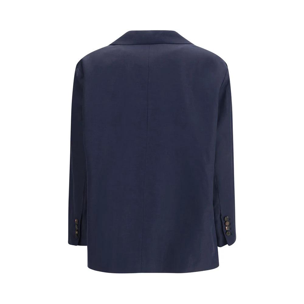 Brunello Cucinelli Blauer Mantel aus Viskose by Brunello Cucinelli
