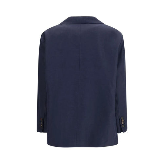 Brunello Cucinelli Blauer Mantel aus Viskose by Brunello Cucinelli