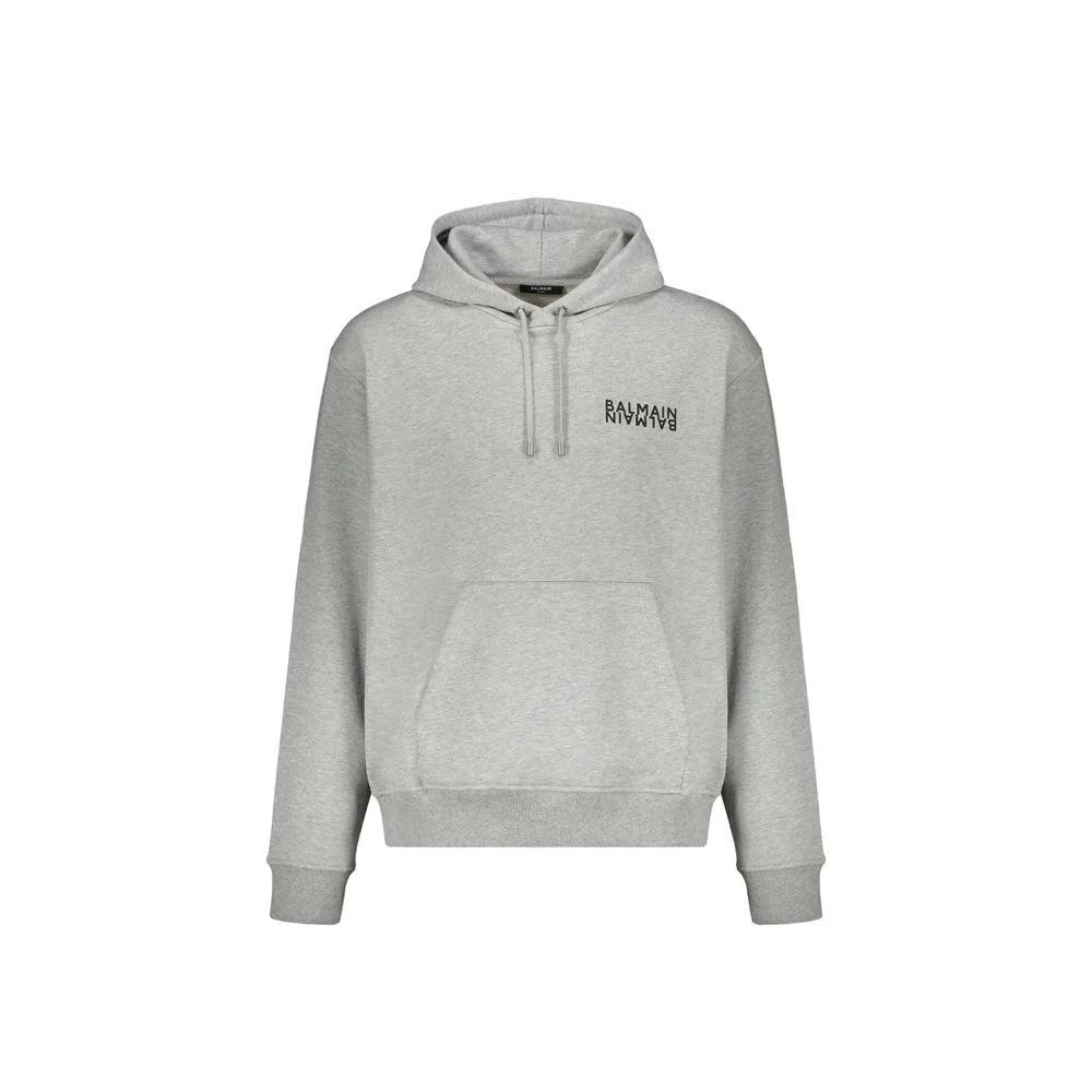 Balmain Grauer Baumwoll-Hoodie by Balmain