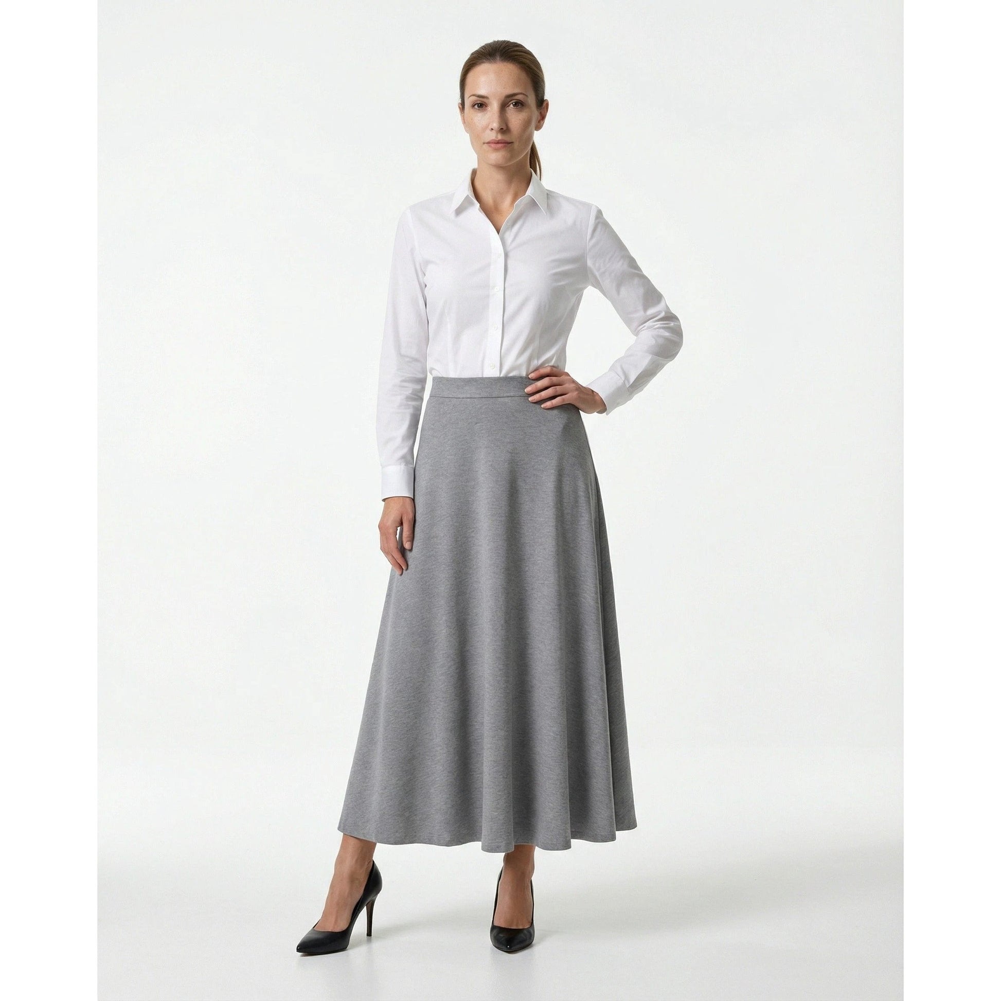 Brunello Cucinelli Grauer Baumwoll-Maxirock by Brunello Cucinelli