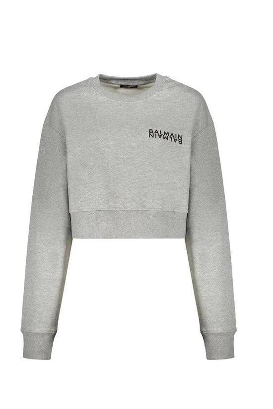 Balmain Graues Baumwoll-Sweatshirt by Balmain