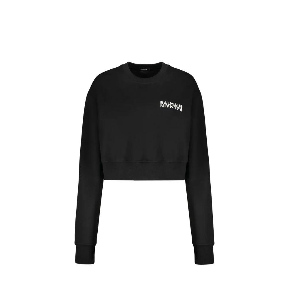 Balmain Schwarzer Baumwoll-Sweatshirt by Balmain