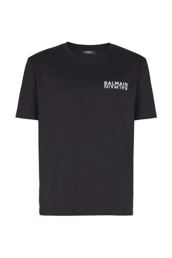 Balmain Schwarzes Baumwoll-T-Shirt by Balmain