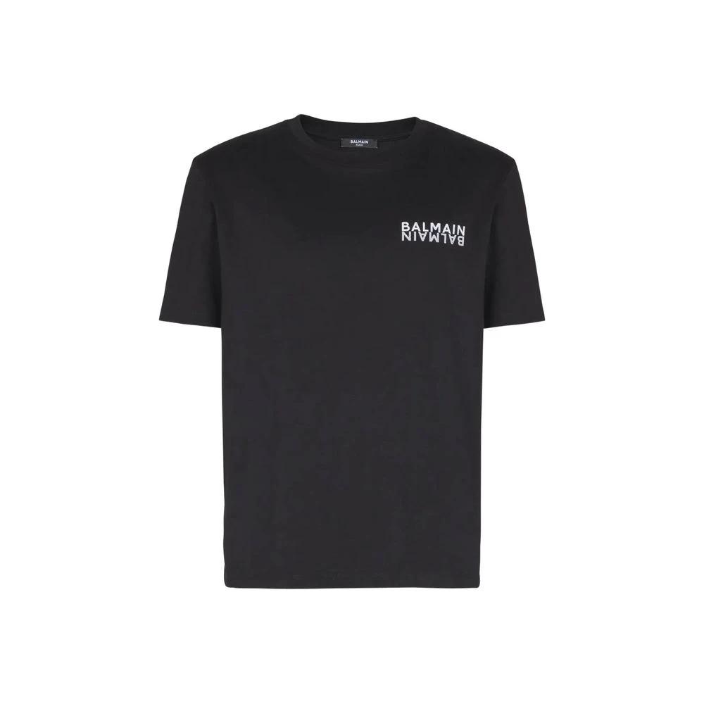 Balmain Schwarzes Baumwoll-T-Shirt by Balmain