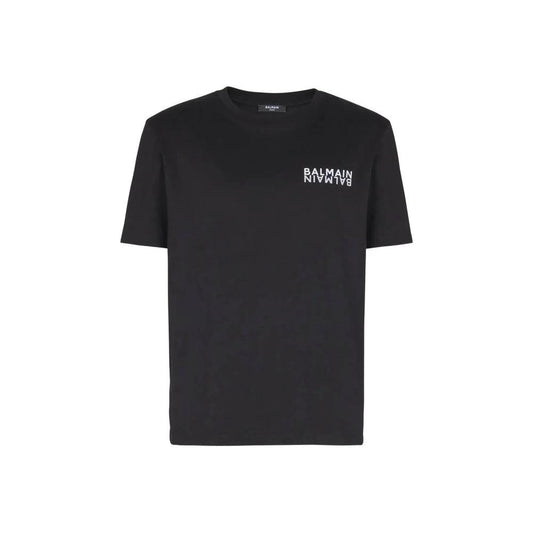 Balmain Schwarzes Baumwoll-T-Shirt by Balmain