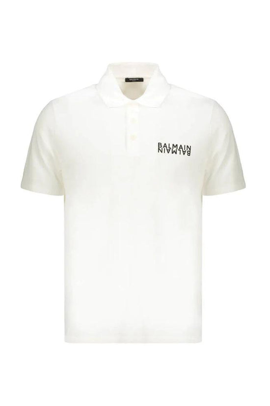 Balmain Weißes Poloshirt aus Baumwolle by Balmain