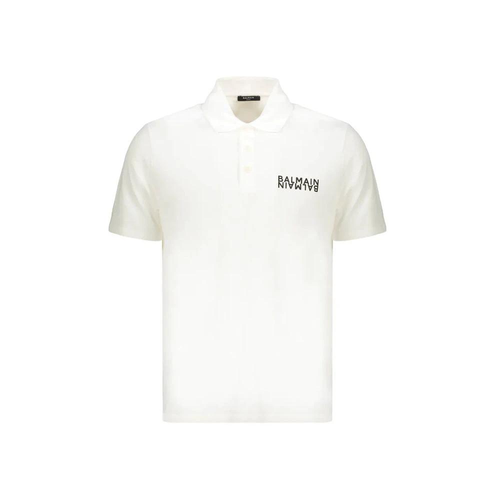 Balmain Weißes Poloshirt aus Baumwolle by Balmain