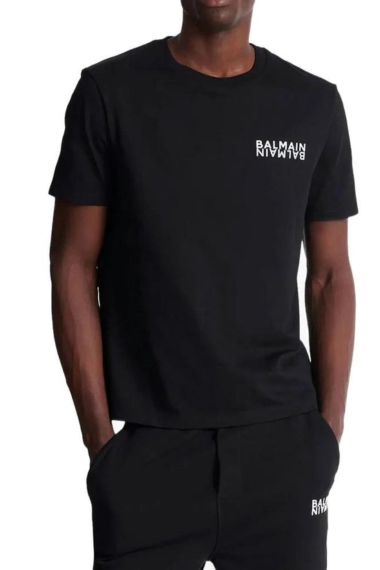 Balmain Schwarzes Baumwoll-T-Shirt by Balmain