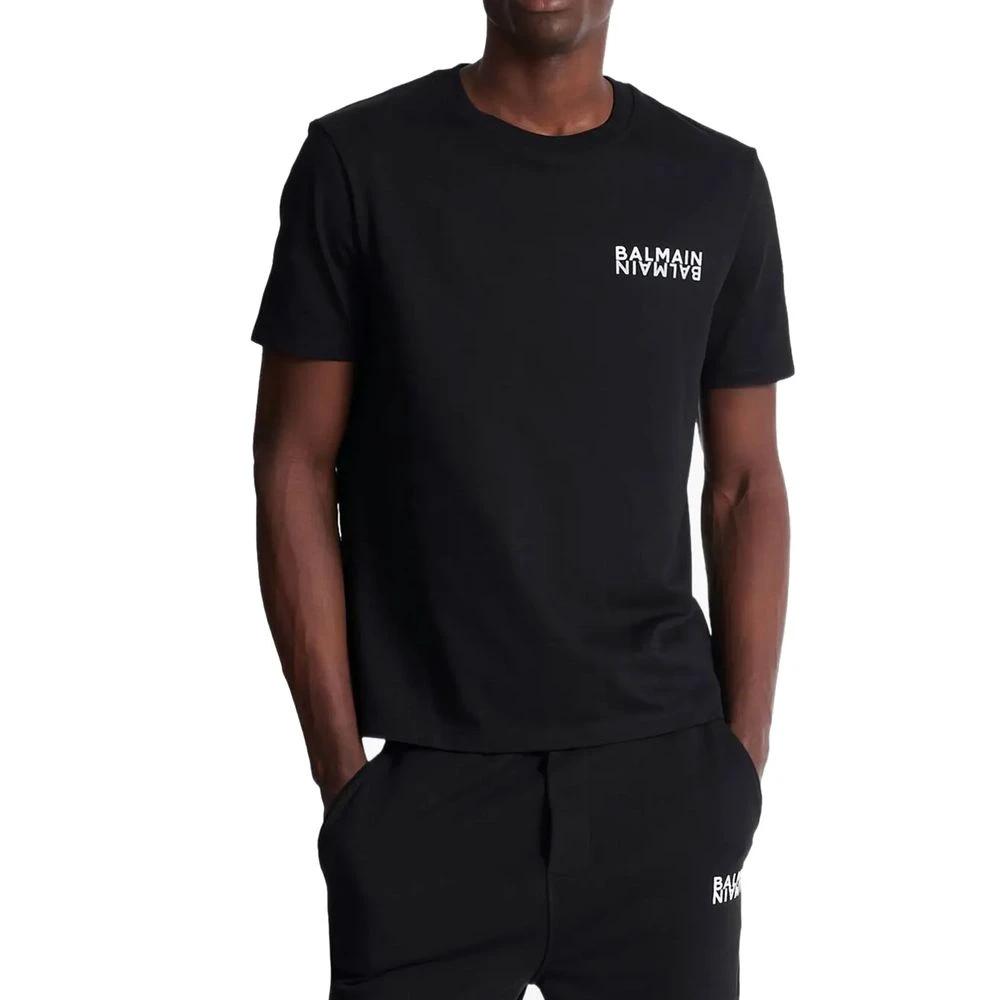Balmain Schwarzes Baumwoll-T-Shirt by Balmain