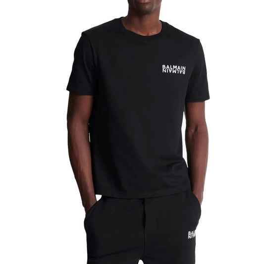 Balmain Schwarzes Baumwoll-T-Shirt by Balmain