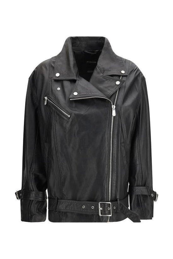 PINKO Schwarze Lederjacke by PINKO