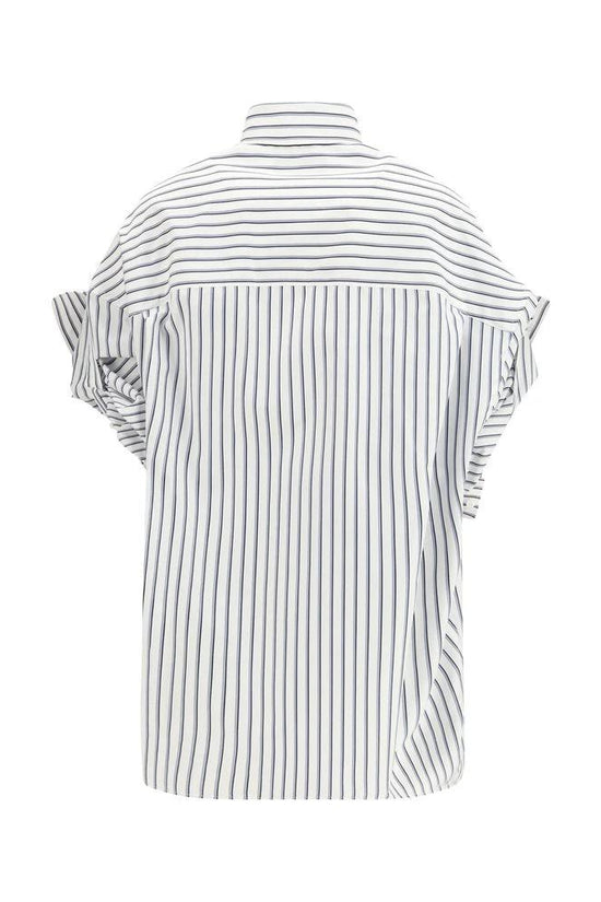 Balenciaga Weißes Baumwollhemd mit kurzen Ärmeln by Balenciaga