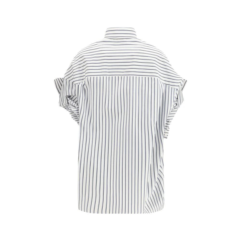 Balenciaga Weißes Baumwollhemd mit kurzen Ärmeln by Balenciaga