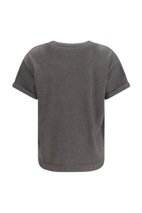 Brunello Cucinelli Graues T-Shirt aus Nylon by Brunello Cucinelli