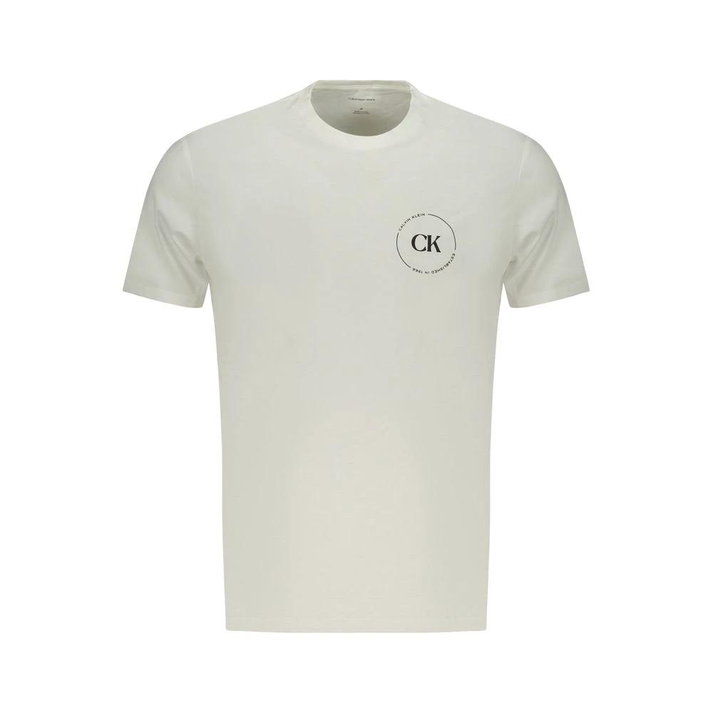 Calvin Klein Bianco Baumwoll-T-Shirt für Herren by Calvin Klein
