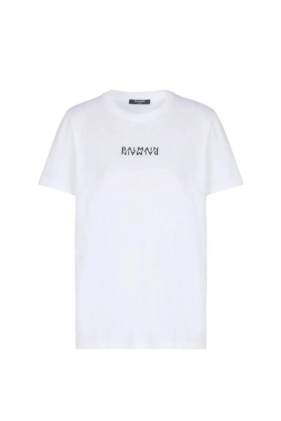 Balmain Weißes Baumwoll-T-Shirt by Balmain