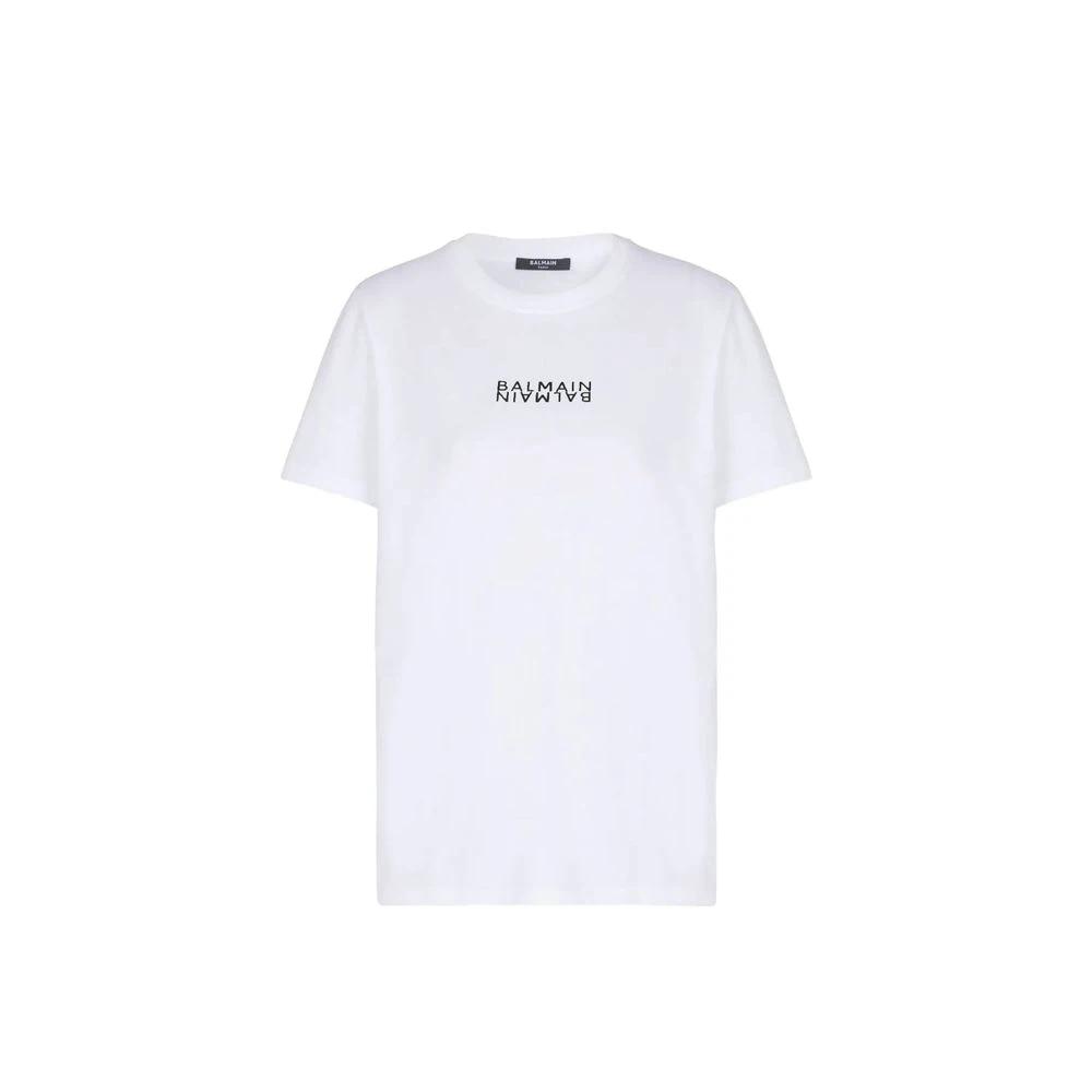 Balmain Weißes Baumwoll-T-Shirt by Balmain