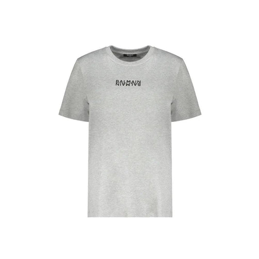 Balmain Graues Baumwoll-T-Shirt by Balmain