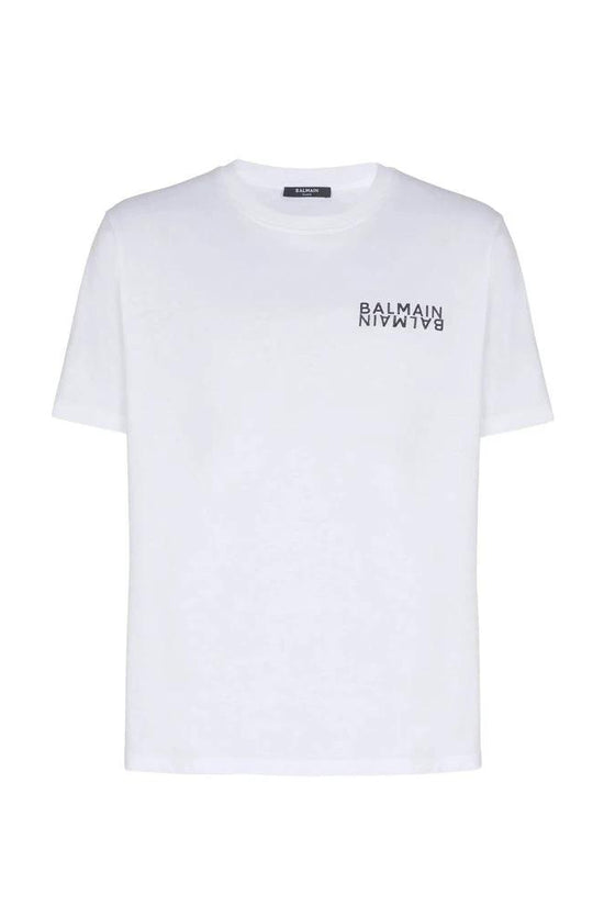 Balmain Weißes Baumwoll-T-Shirt by Balmain