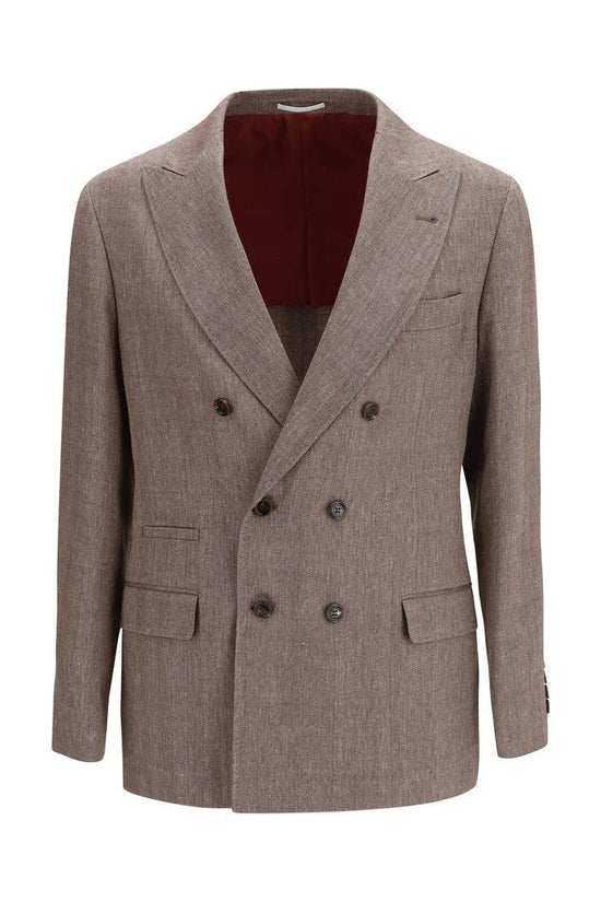 Brunello Cucinelli Brauner Leinenblazer by Brunello Cucinelli
