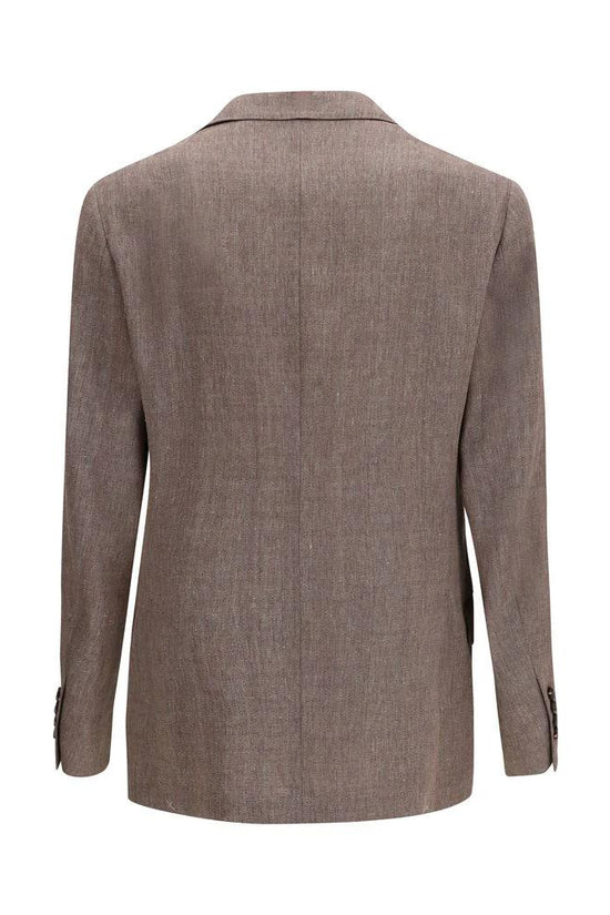 Brunello Cucinelli Brauner Leinenblazer by Brunello Cucinelli