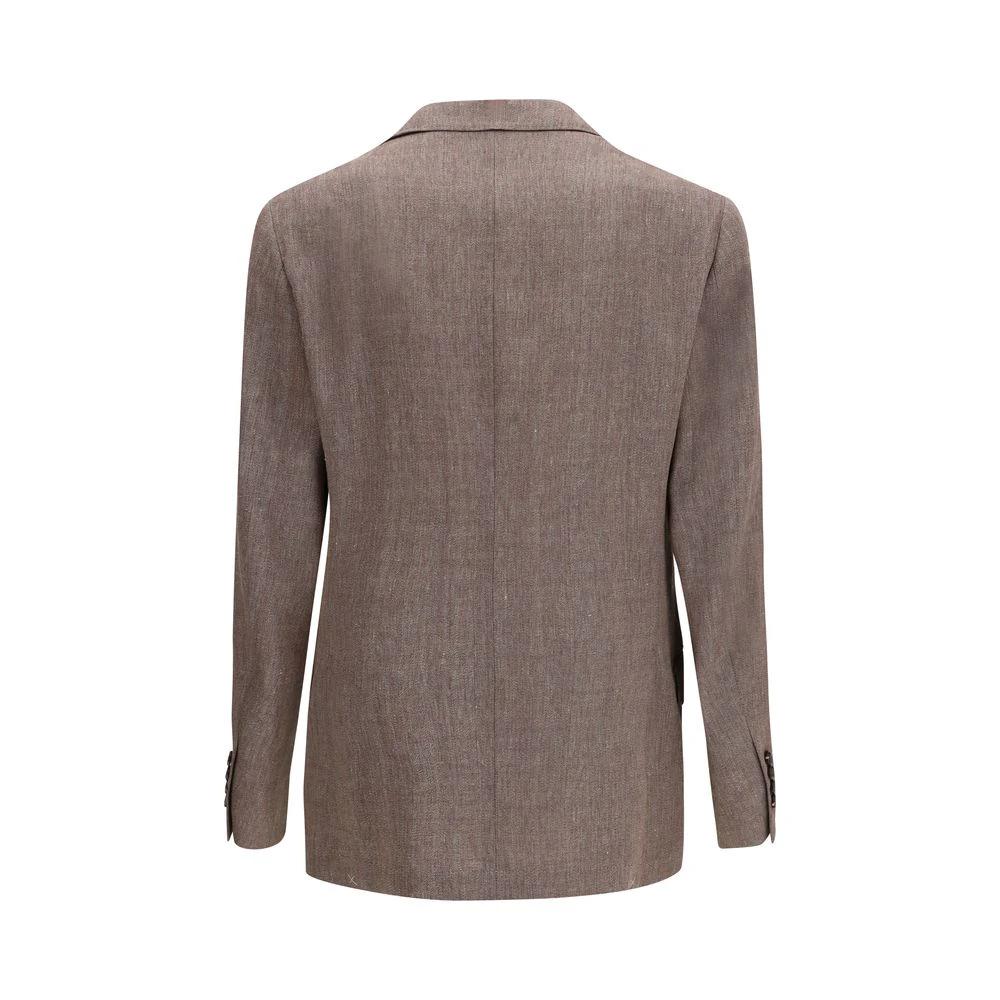 Brunello Cucinelli Brauner Leinenblazer by Brunello Cucinelli