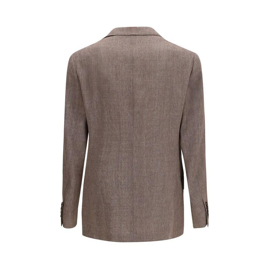 Brunello Cucinelli Brauner Leinenblazer by Brunello Cucinelli