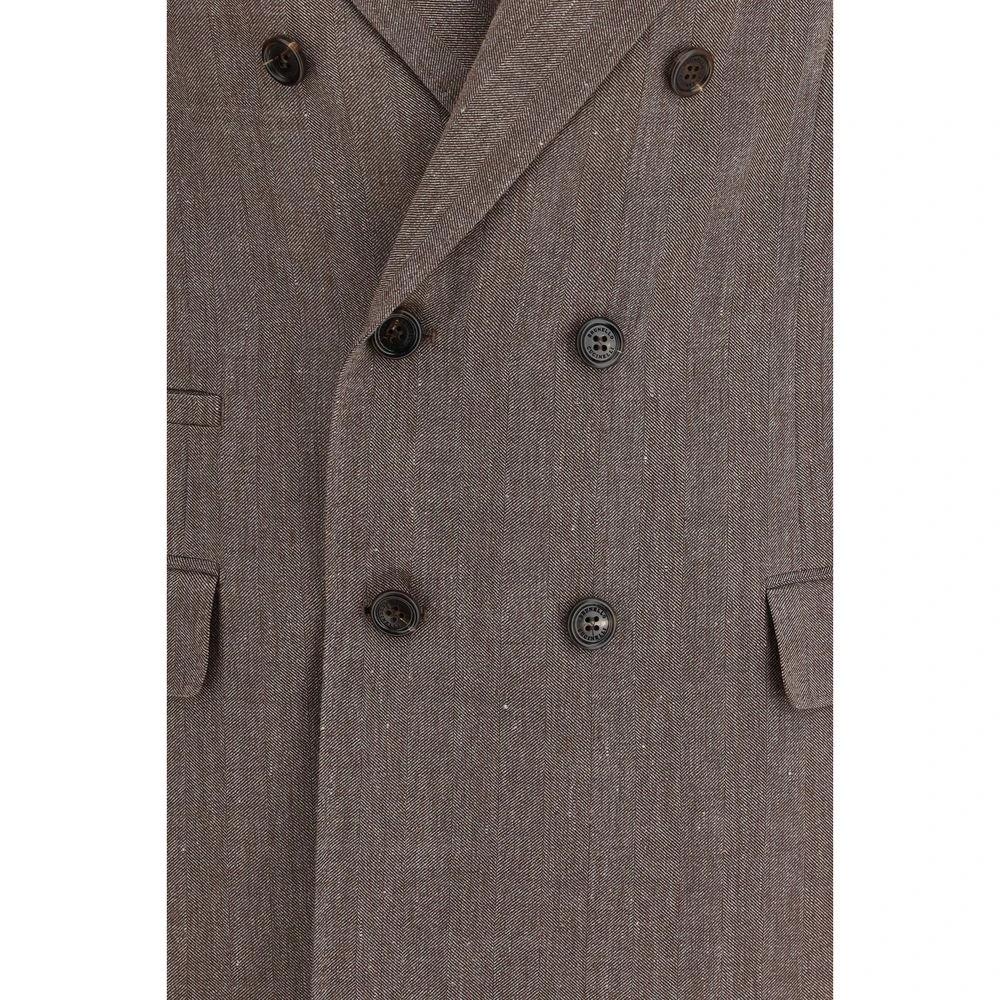 Brunello Cucinelli Brauner Leinenblazer by Brunello Cucinelli