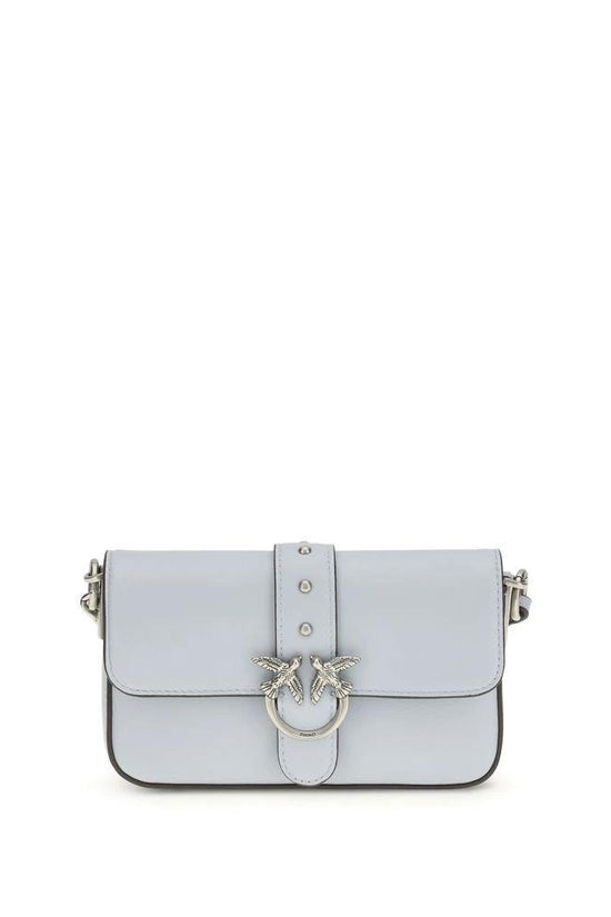 PINKO Schultertasche aus blauem Kalbsleder Bos Taurus by PINKO