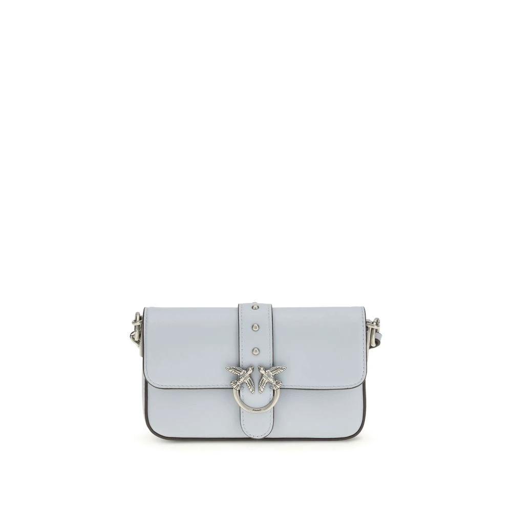 PINKO Schultertasche aus blauem Kalbsleder Bos Taurus by PINKO