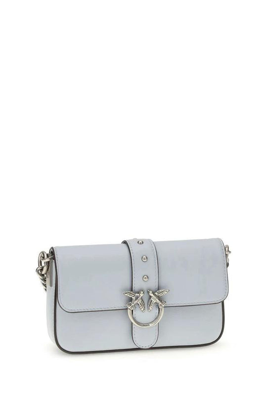 PINKO Schultertasche aus blauem Kalbsleder Bos Taurus by PINKO