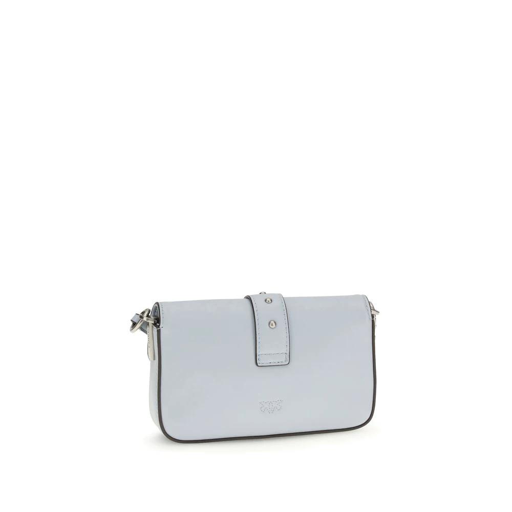 PINKO Schultertasche aus blauem Kalbsleder Bos Taurus by PINKO