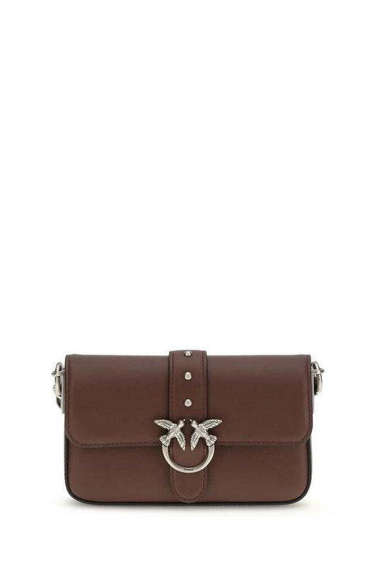 PINKO Braune Kalbsleder Bos Taurus Umhängetasche by PINKO
