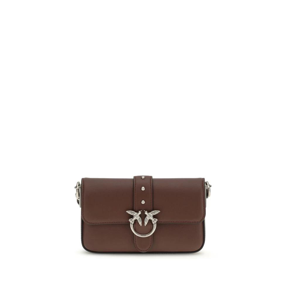 PINKO Braune Kalbsleder Bos Taurus Umhängetasche by PINKO