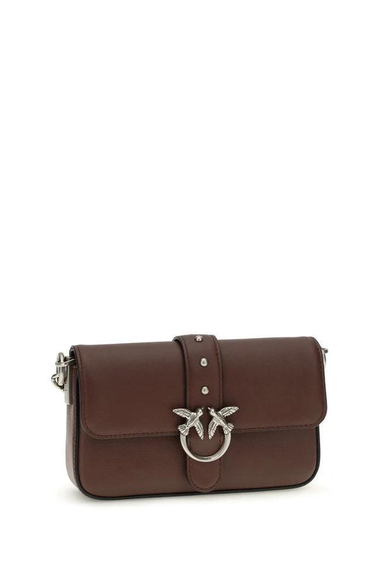 PINKO Braune Kalbsleder Bos Taurus Umhängetasche by PINKO