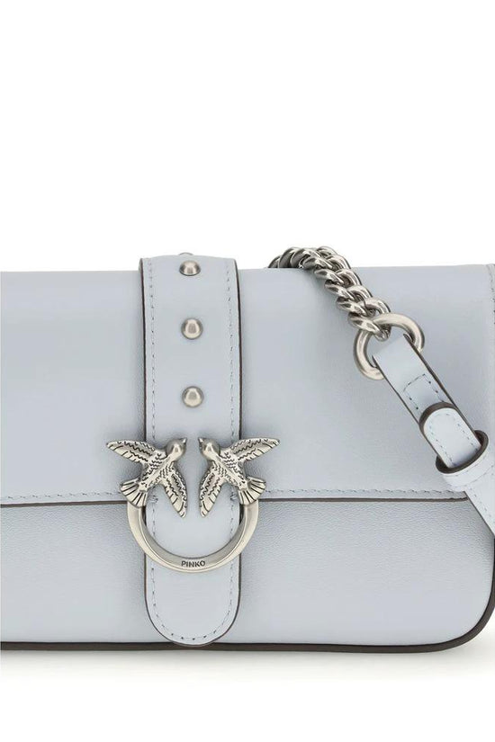 PINKO Schultertasche aus blauem Kalbsleder Bos Taurus by PINKO