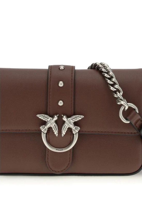 PINKO Braune Kalbsleder Bos Taurus Umhängetasche by PINKO