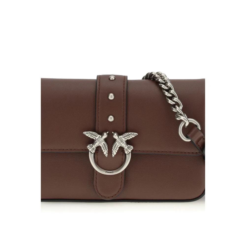 PINKO Braune Kalbsleder Bos Taurus Umhängetasche by PINKO