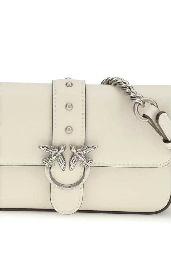 PINKO Weiße Bos Taurus Kalbsleder Schultertasche by PINKO