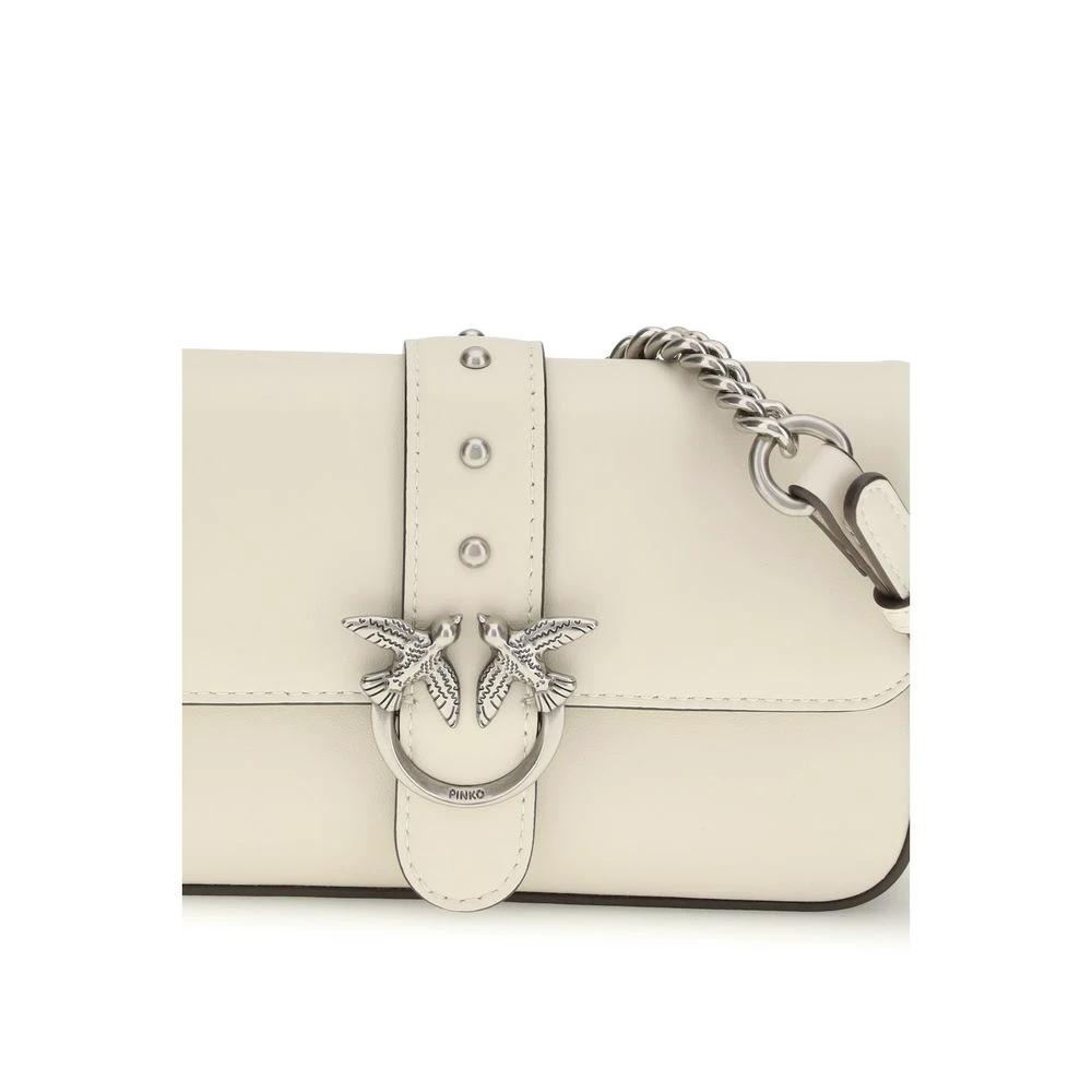 PINKO Weiße Bos Taurus Kalbsleder Schultertasche by PINKO