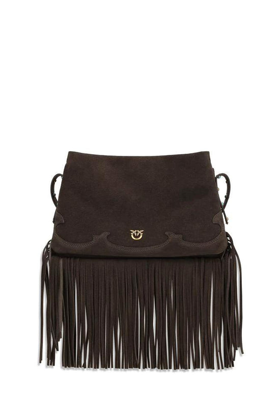 PINKO Braune Kalbsleder Bos Taurus Umhängetasche by PINKO