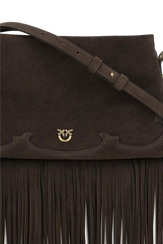 PINKO Braune Kalbsleder Bos Taurus Umhängetasche by PINKO