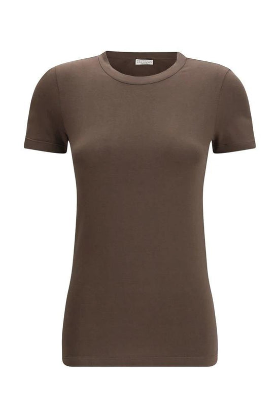 Brunello Cucinelli Cucinelli Braunes Baumwoll-T-Shirt by Brunello Cucinelli Cucinelli