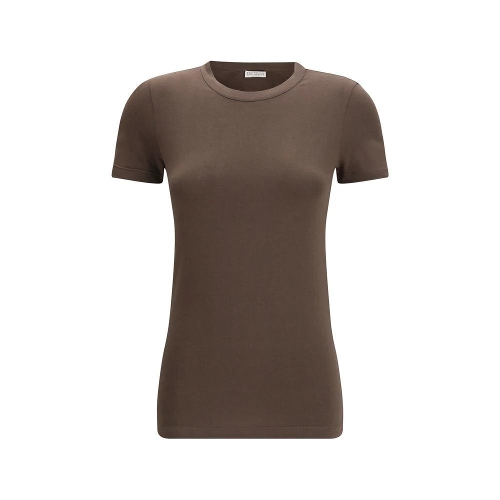 Brunello Cucinelli Cucinelli Braunes Baumwoll-T-Shirt by Brunello Cucinelli Cucinelli