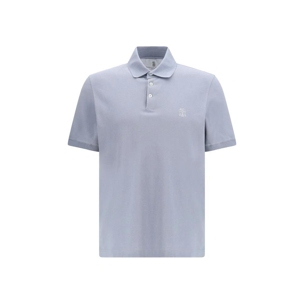 Brunello Cucinelli Cucinelli Blaues Baumwoll-Polohemd by Brunello Cucinelli Cucinelli